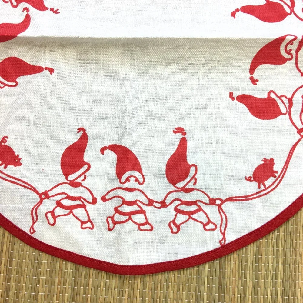 Christmas Ulla & Stina Elves Pigs Table Scarf or Mini Tree Skirt Made in…